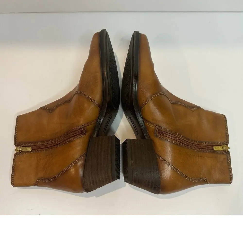Pikolinos Vergel Leather Ankle Boots Women’s 38 Brandy Western Comfort Booties